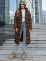 Dámská zimní dlouhá bunda hnědá Dstreet model 21994252 - FashionStreet