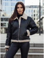 Dámska kožená bunda s ovčou kožušinou SHEREB black FashionStreet TY4756z Dámska kožená bunda s ovčou kožušinou SHEREB black FashionStreet TY4756z