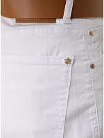 Dámske baggy džínsy s opaskom biele FashionStreet UY2930