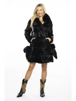 Černá dámská zimní bunda s límcem a  model 21247519 - Ann Gissy