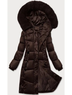 Hnědá prošívaná zimní bunda model 21248181 - S'WEST