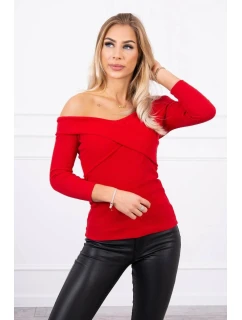 Blúzka s výstrihom do V červená