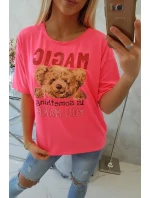 Halenka s potiskem Magic pink neon Halenka s potiskem Magic pink neon