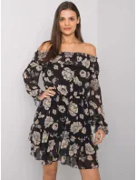 Šaty DHJ SK 15015.56P čierna a béžová