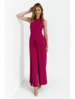 model 20589809 Kombinéza s širokými nohavicemi švestková - Makover