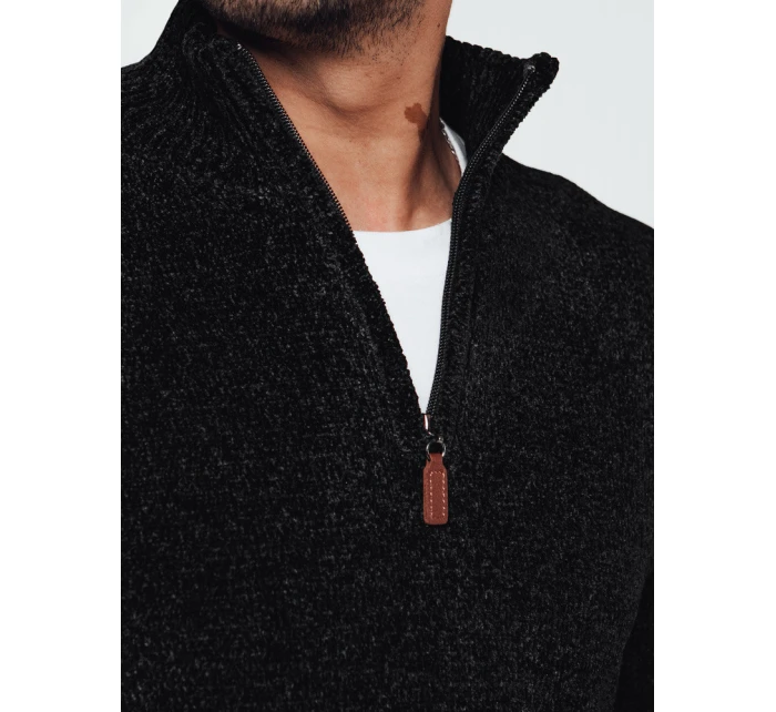 Pánsky čierny sveter FashionStreet WX2235 Pánsky čierny sveter FashionStreet WX2235