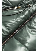 Lesklá zelená vesta s kapucňou (B9782-10) Lesklá zelená vesta s kapucňou (B9782-10)