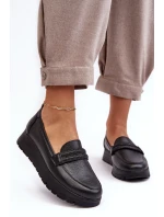 Skórzane Półbuty Na Platformie Z Ozdobą Czarne Lemar Lehira Skórzane Półbuty Na Platformie Z Ozdobą Czarne Lemar Lehira