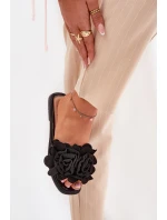 Ploché Dámské Pantofle S Mašlí Černé model 21688613 - Boto