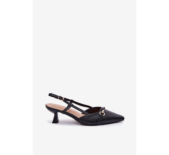 Dámské sandály na podpatku s špičatými špičkami Černé Felessa