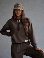 Súprava mikiny so stojačikom a nohavíc čokoládová (82162)