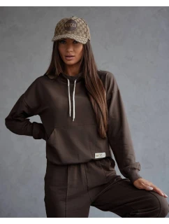 Súprava mikiny so stojačikom a nohavíc čokoládová (82162)