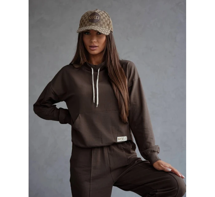 Súprava mikiny so stojačikom a nohavíc čokoládová (82162) Súprava mikiny so stojačikom a nohavíc čokoládová (82162)