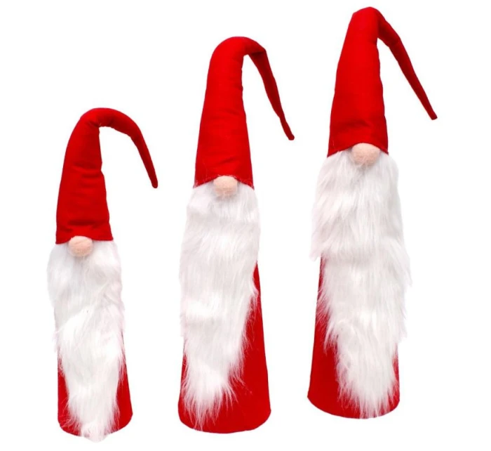 SADA ČERVENÝCH DEKORAČNÝCH MIKULÁŠOV 60,70, 80CM detské