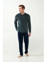 Sametové pruhované pyžamo model 20517127 - Vamp Sametové pruhované pyžamo model 20517127 - Vamp