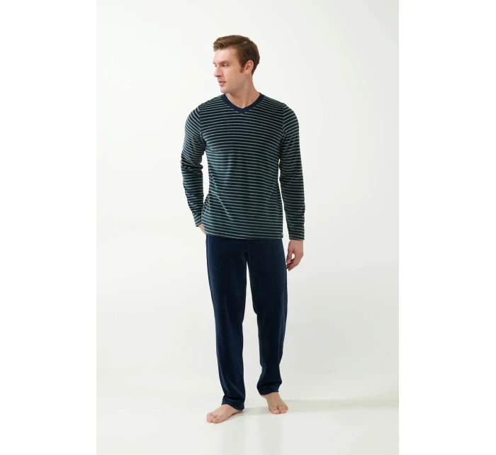 Sametové pruhované pyžamo model 20517127 - Vamp Sametové pruhované pyžamo model 20517127 - Vamp