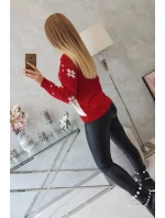 Sveter s vianočným motívom červený Sveter s vianočným motívom červený