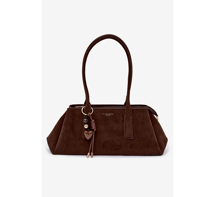 Eko semišová kabelka s přívěskem model 22111616 - Flora&Co