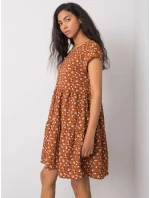 Šaty model 17338805 světle hnědé - FPrice Šaty model 17338805 světle hnědé - FPrice