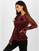 Dámska blúzka s tielkom LK KMPL 506635.54P čierna a červená - FPrice