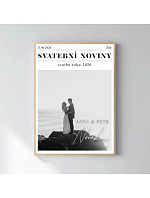 Personalizovaný magický fotob obraz v ráme – 50x70 – svadobné noviny