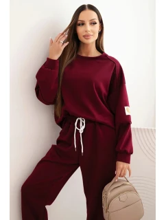 Dámsky maslový set s voľnou mikinou a nohavicami LOVE khaki