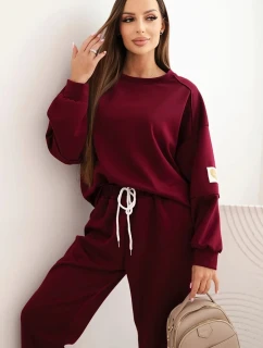 Dámsky maslový set s voľnou mikinou a nohavicami LOVE khaki