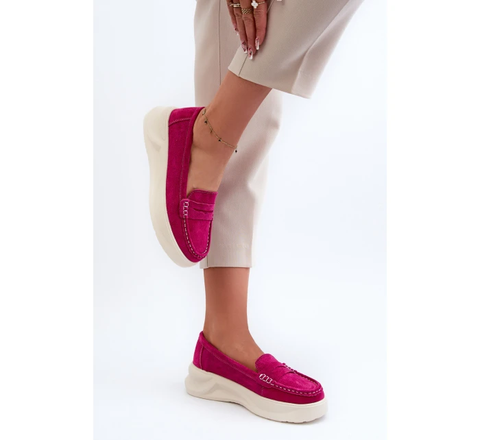 Zamszowe Damskie Mokasyny Fuksja Filidia Zamszowe Damskie Mokasyny Fuksja Filidia
