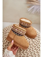 Wsuwane Śniegowce Dziecięce Ze Wzorem Wstawką Ocieplane Futerkiem Camel Mirirae Wsuwane Śniegowce Dziecięce Ze Wzorem Wstawką Ocieplane Futerkiem Camel Mirirae