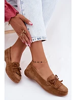 Dámské mokasíny z přírodní semišové kůže Camel model 22147661 - EVENTO