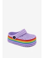 Detské penové sandále s fialovými farebnými remienkami Children's Foam Purple Straps Tansy