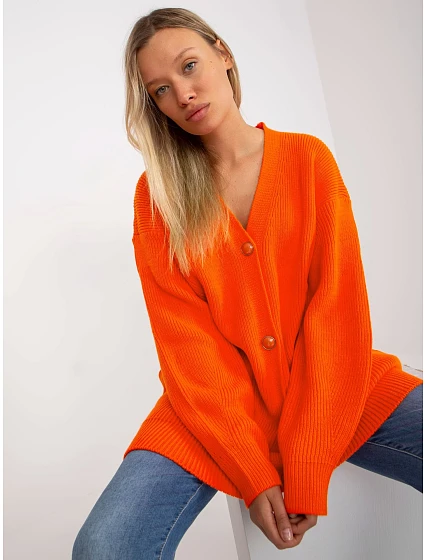 Dámský svetr LC SW model 17650212 oranžový - FPrice Dámský svetr LC SW model 17650212 oranžový - FPrice