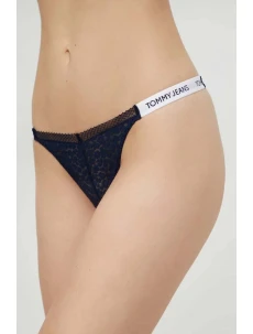 Dámske tangá HIGH LEG THONG UW0UW05160 C1G tm. modrá - Tommy Hilfiger