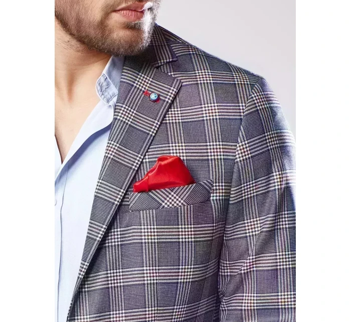 Pánské modré kostkované sako Dstreet model 21963455 - FashionStreet Pánské modré kostkované sako Dstreet model 21963455 - FashionStreet