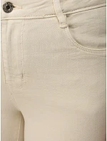 Jeansy damskie skinny z wysokim stanem beżowe model 22102001 - FashionStreet