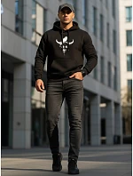 Pánska mikina s potlačou lebky býka čierna FashionStreet NX0060B Pánska mikina s potlačou lebky býka čierna FashionStreet NX0060B