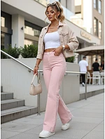 Dámske široké džínsy ružové FashionStreet UY2970