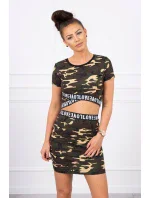 Súprava blúzky so sukňou moro khaki+hnedá