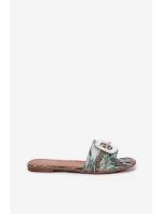 Płaskie Klapki Damskie Z Ozdobną Klamrą Multikolor Clariola Płaskie Klapki Damskie Z Ozdobną Klamrą Multikolor Clariola