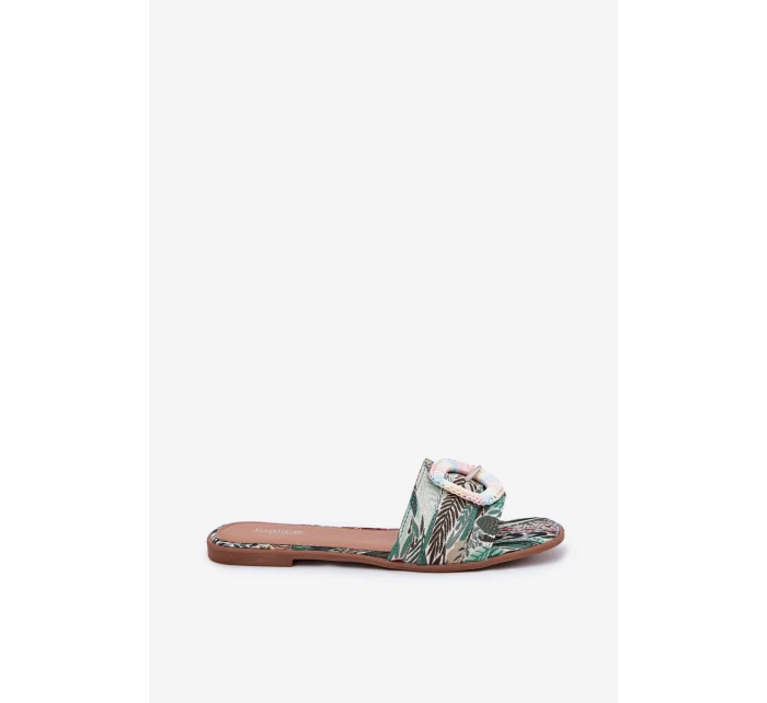 Płaskie Klapki Damskie Z Ozdobną Klamrą Multikolor Clariola Płaskie Klapki Damskie Z Ozdobną Klamrą Multikolor Clariola