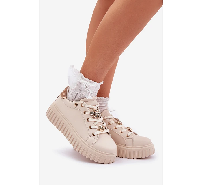 Dámské tenisky béžové model 22069775 - SWEET SHOES Dámské tenisky béžové model 22069775 - SWEET SHOES