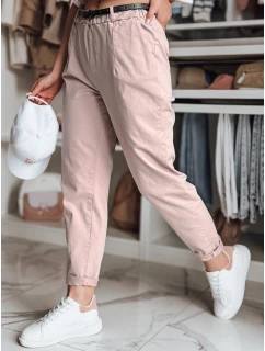 Dámské kalhoty chinos s páskem růžové Dstreet model 21986500 - FashionStreet