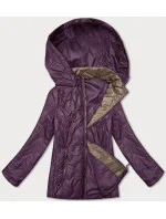 Fialová dámská prošívaná bunda s odepínací kapucí model 20833084 - S'WEST Fialová dámská prošívaná bunda s odepínací kapucí model 20833084 - S'WEST