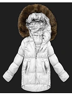 Dámska bunda bomber s kapucňou S'West broken white (B8280-26)