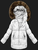 Dámska bunda bomber s kapucňou S'West broken white (B8280-26)