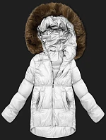 Dámska bunda bomber s kapucňou S'West broken white (B8280-26)