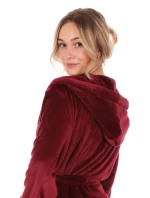 Dámsky župan Siena s kapucňou 3156 oversized bordový - Vestis