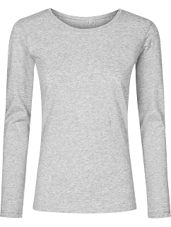 Promodoro 1565 Dámske tričko s dlhým rukávom – X.O 40.1565 heather grey