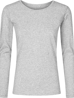 Promodoro 1565 Dámske tričko s dlhým rukávom – X.O 40.1565 heather grey