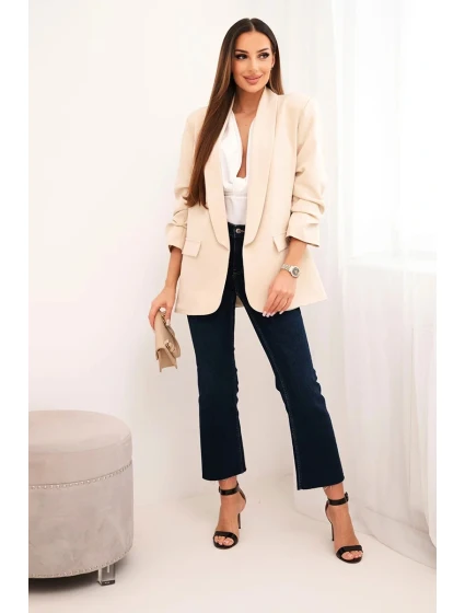 Bunda s klopami elegantná béžová